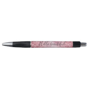 Caneta Grelha Brilhante Rosa Brilhante