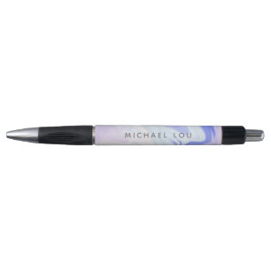 Caneta Holográfico Único Azul Lavander Marble Iridescen