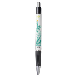 Caneta Imagem da Estátua da Liberdade Verde & Monograma T