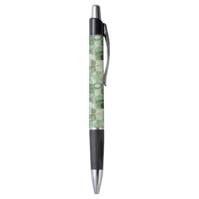 Caneta Impressão de Jacaré Verde (Parte Inferior (Vertical))