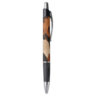 Caneta Impressão de Vaca Falsa Marrom Preto Creme