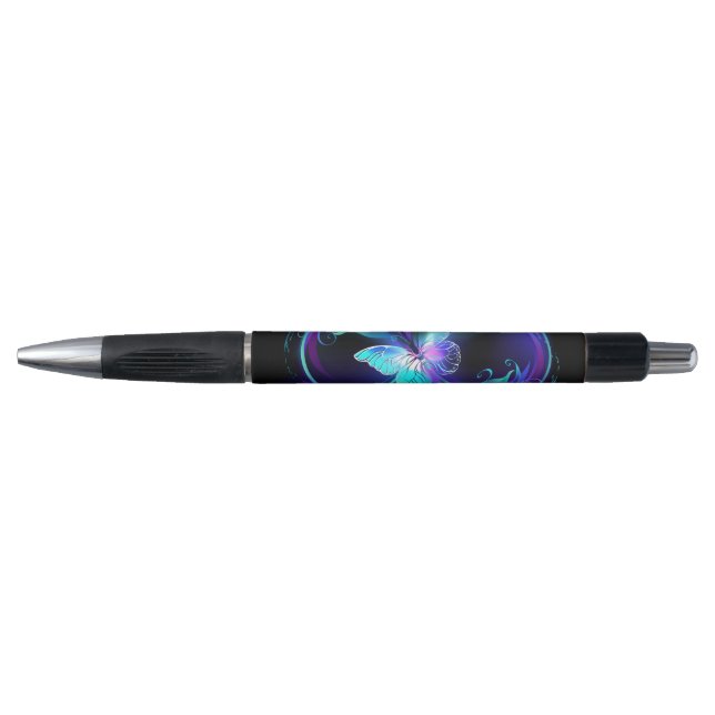 Caneta Infinidade brilhante com borboleta mágica (Frente)