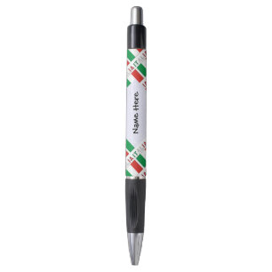 Caneta Itália e Bandeira Italiana Personalizada em Mosaic
