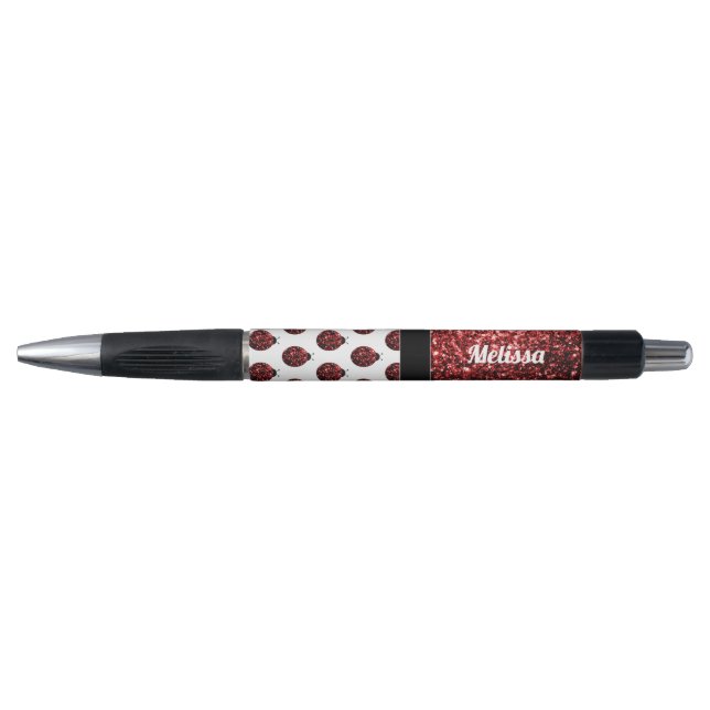 Caneta Joaninha vermelha escura com brilho falso Monogram (Frente)