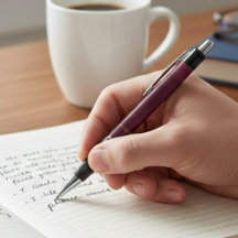 Leather Look Maroon Pen with Customizable Name