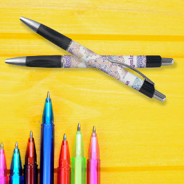 Caneta Lila Flower Mandala Padrão colorido personalizado