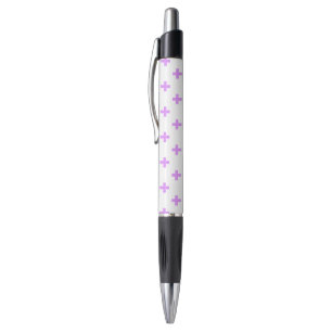 Caneta Lilac polka cruza em branco
