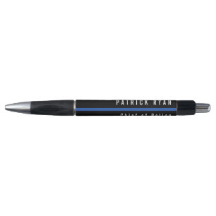 Caneta Linha Azul Fino da Polícia Monograma