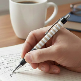 Caneta Listra Branca Khaki com Nome