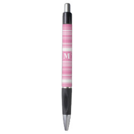 Caneta Listras cor-de-rosa monograma