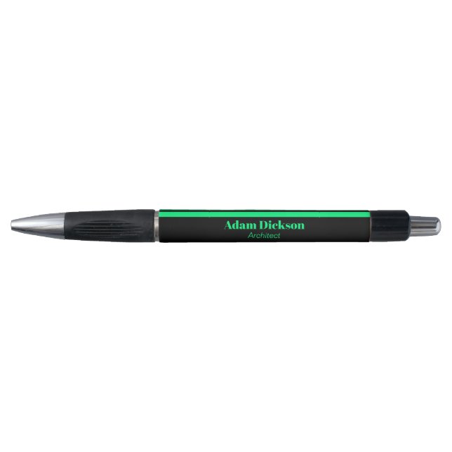 Caneta Listras neon verde preto (Frente)