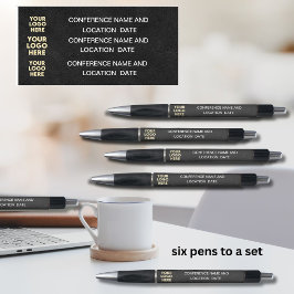 Caneta Logo Business Conference Faux Leather Texture 