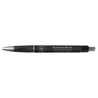 Caneta Logotipo Empresarial Personalizado Preto Simples