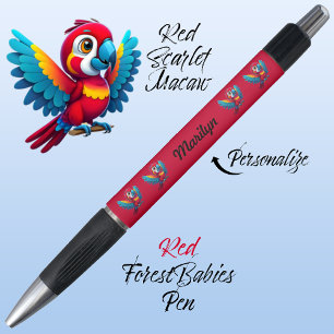 Caneta Macaw Parrot, Pássaro Tropical Safari Animal Red �