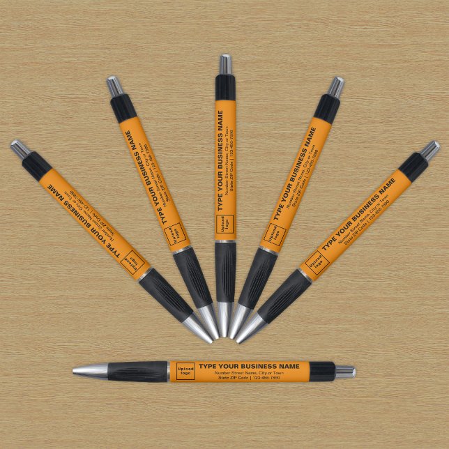 Caneta Marca Orange Business em Pen (Pen with orange barrel and your business brand)