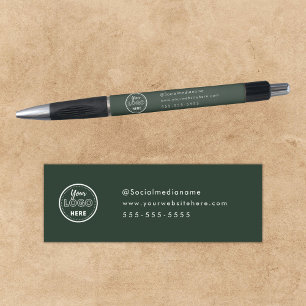 Caneta Marca Profissional Logotipo Minimalista Verde Flor