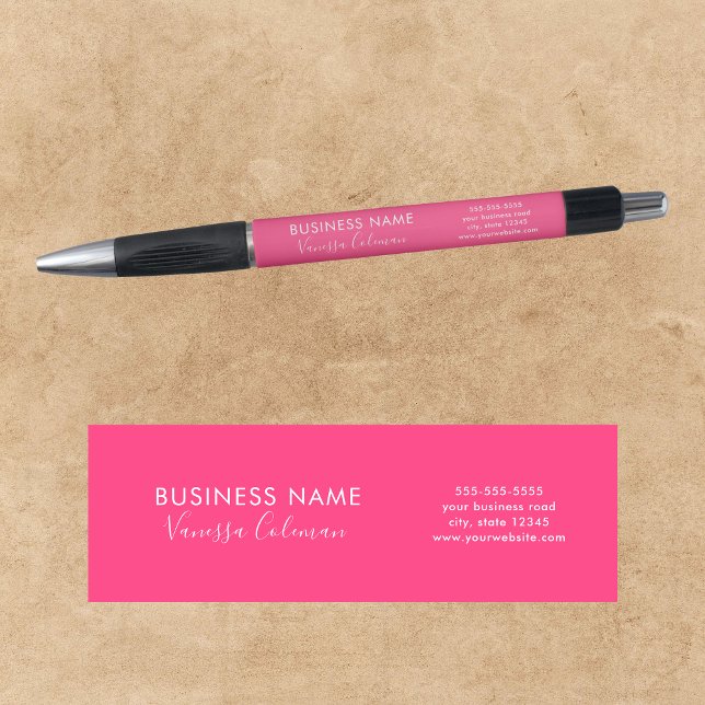 Caneta Marca Profissional Minimalista Script Rosa Neon (Criador carregado)
