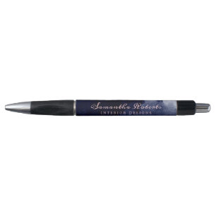 Caneta Marinho Blue Watercolor Abstrato Blush - Script R
