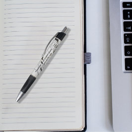 Caneta Mármore preto e branco