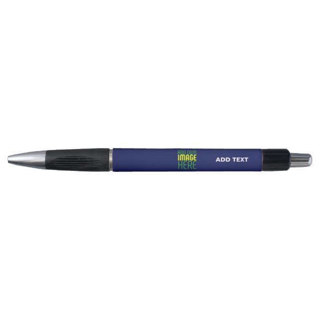 CANETA MODELO DE TEXTO DE IMAGEM AZUL NAVY FOFO EDITÁVEL  (Frente)