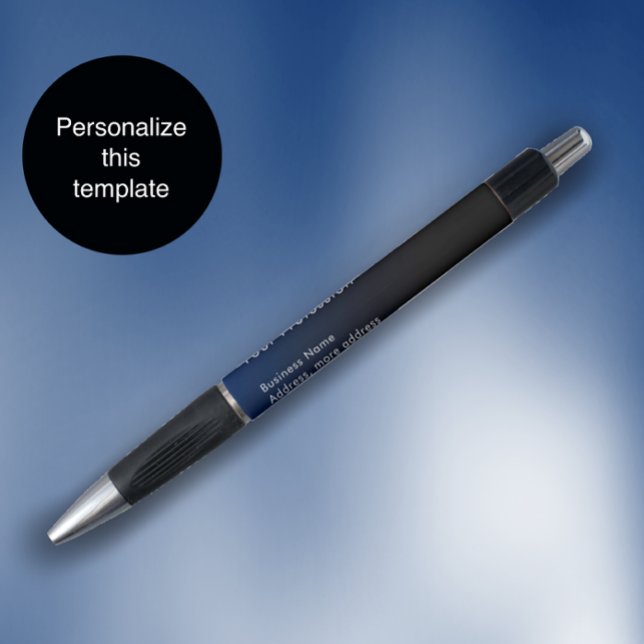 Caneta Modern Custom Blue Gradient Business Promotional (Add your name and custom text to this modern blue gradient profession promotional pen.
)