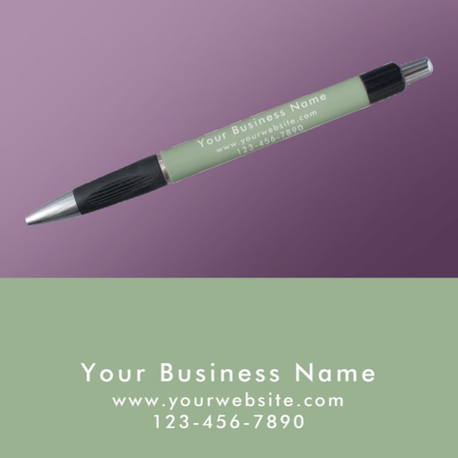 Caneta Modern Minimalist Sage Green Business Promotional (Customize this modern script sage green business promotional pen gift.
)
