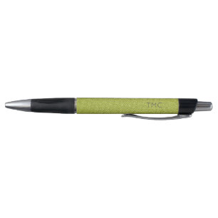 Caneta Monograma de iniciais Denim Verde Cinza Moderno Le