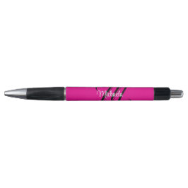 Caneta Monograma inicial minimalista moderno nome rosa qu