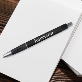 Caneta Monograma Moderno Mínimo Preto