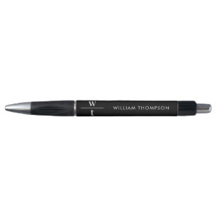Caneta Monograma preto elegante e moderno