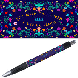 Caneta Motivação e autoconfiança - Floral Fiesta
