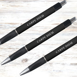 Caneta Moto personalizado branco preto - mote motivaciona