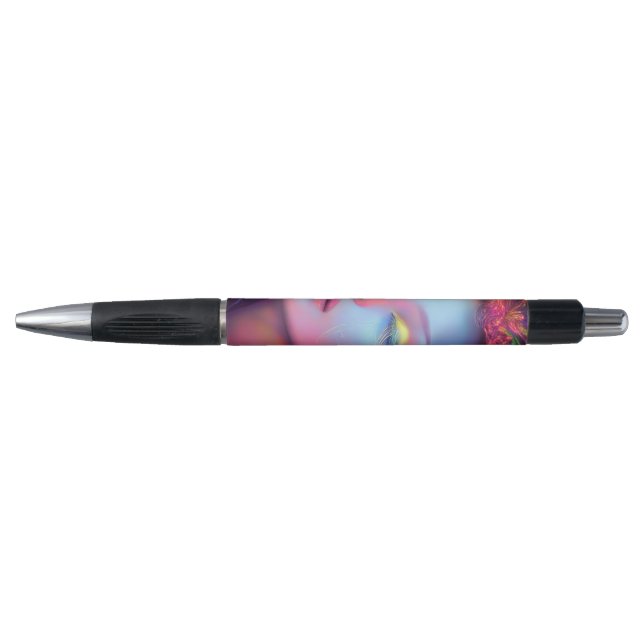 Caneta Mulher Alien com Cabelo Cósmico  (Frente)