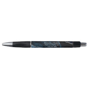 Caneta Na moda Marinho Blue Silver Agore Business