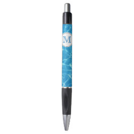 Caneta Natação Azul com  Espumante Piscina Monograma Azul