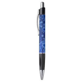 Caneta Natal Azul Flocos de Neve de inverno
