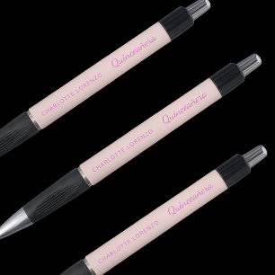 Caneta Nome cor-de-rosa rosa Quinceanera