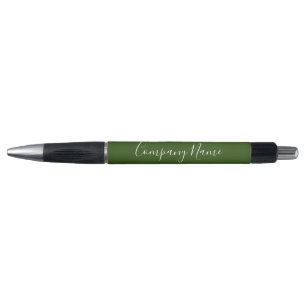 Caneta Nome da empresa Business Dark Green e White Script