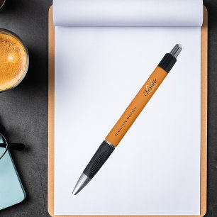 Caneta Nome de monograma laranja em script