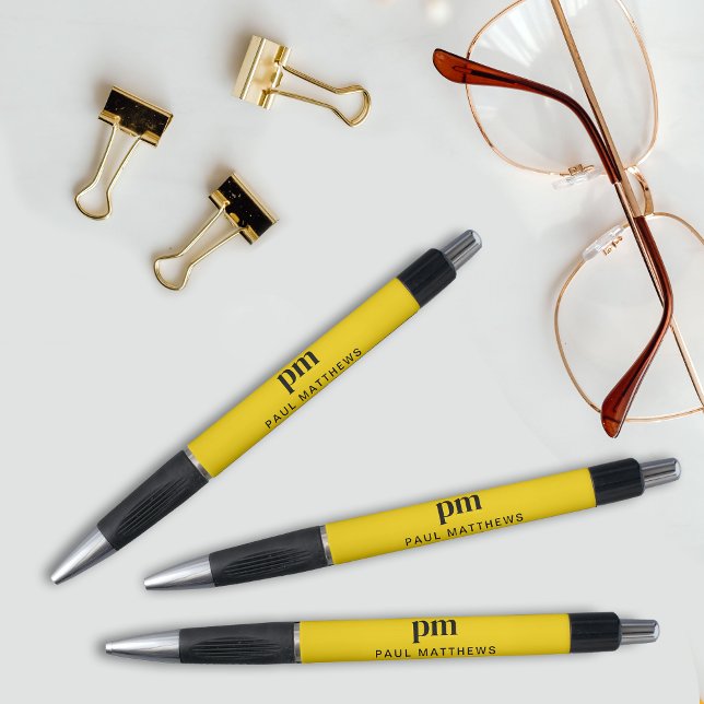 Caneta Nome de Monograma Profissional Moderno Simples Ama (Personalize with your monogram initials and name.)