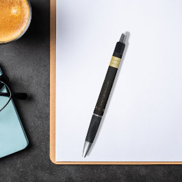 Caneta Nome do logotipo da empresa ouro preto e-mail tele