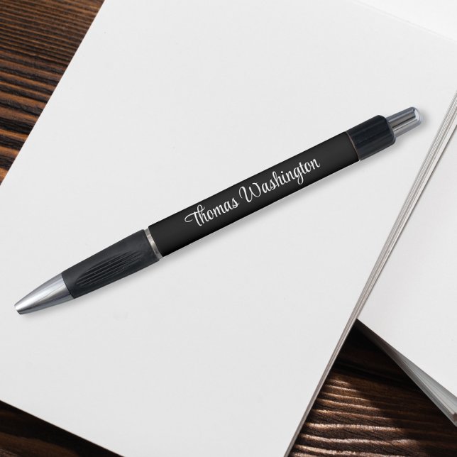 Caneta Nome do Monograma de Script Moderno Preto (Criador carregado)