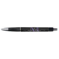 Nome do Script do Violeta Roxo Preto Monograma Na 