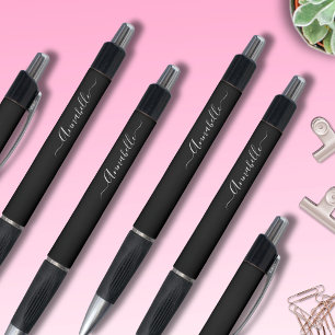 Caneta Nome Personalizado Preto e Branco