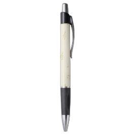 Caneta Notas Musicais Douradas Creme