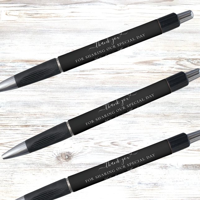 Caneta Obrigado de casamento branco preto (Criador carregado)