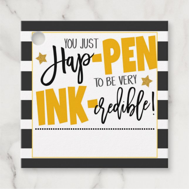 Caneta Obrigado Etiquetas de presentes (Frente)