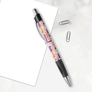 Caneta Obrigado multilingue alaranjado roxo você exprime