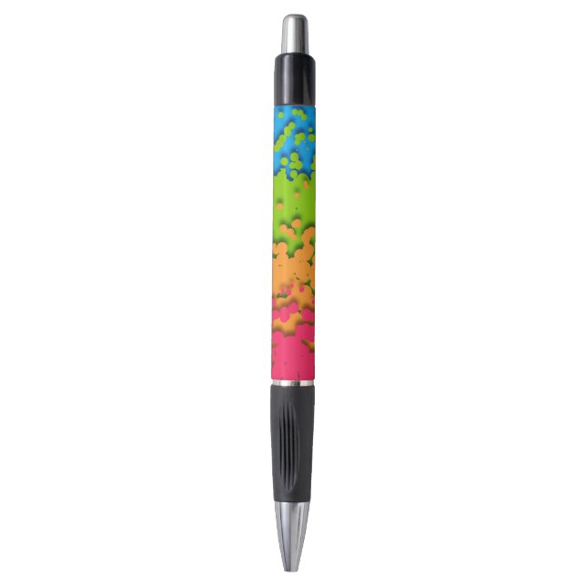 Caneta Orgulhoso Panromântico Groovy Retro Bubbly Trippy  (Frente Vertical)
