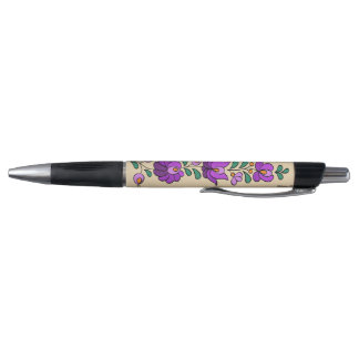 Caneta Padrão de bordado húngaro, "Matyó" - roxo
